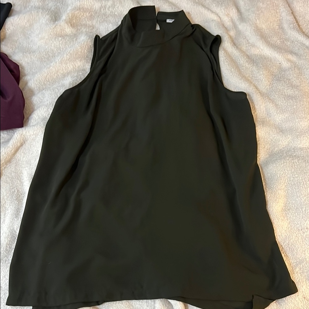 Elegant Dark green Sleeveless Top